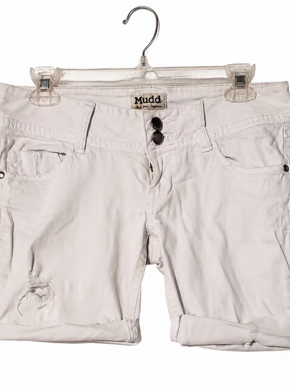 Mudd White Women's Distressed Cotton Shorts